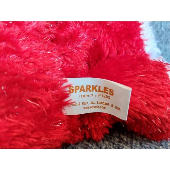 Sparkles Patriotic Teddy Bear Plush 11" Heart American Flag Red White Blue - Picture 6 of 8